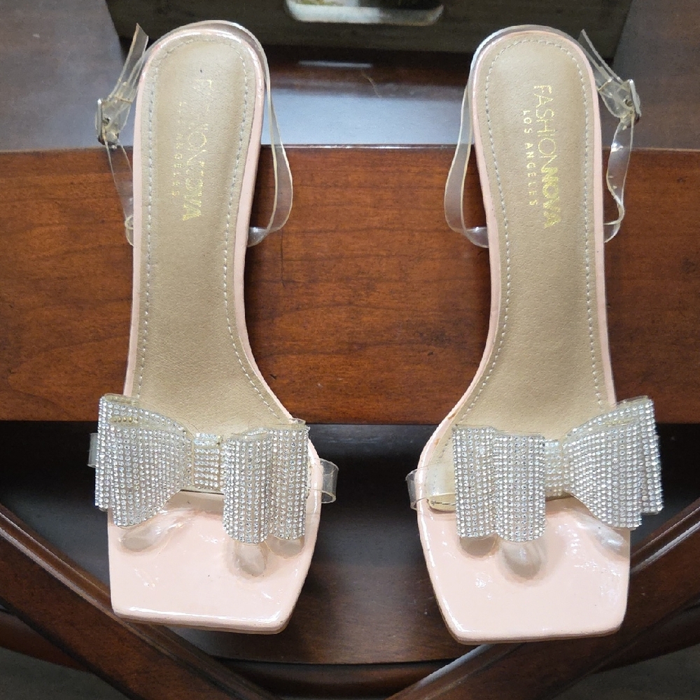 Fashion Nova Pink and Silver Heels